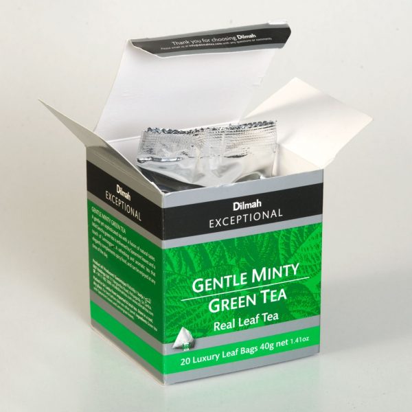 dilmah exceptional gentle minty green open Box
